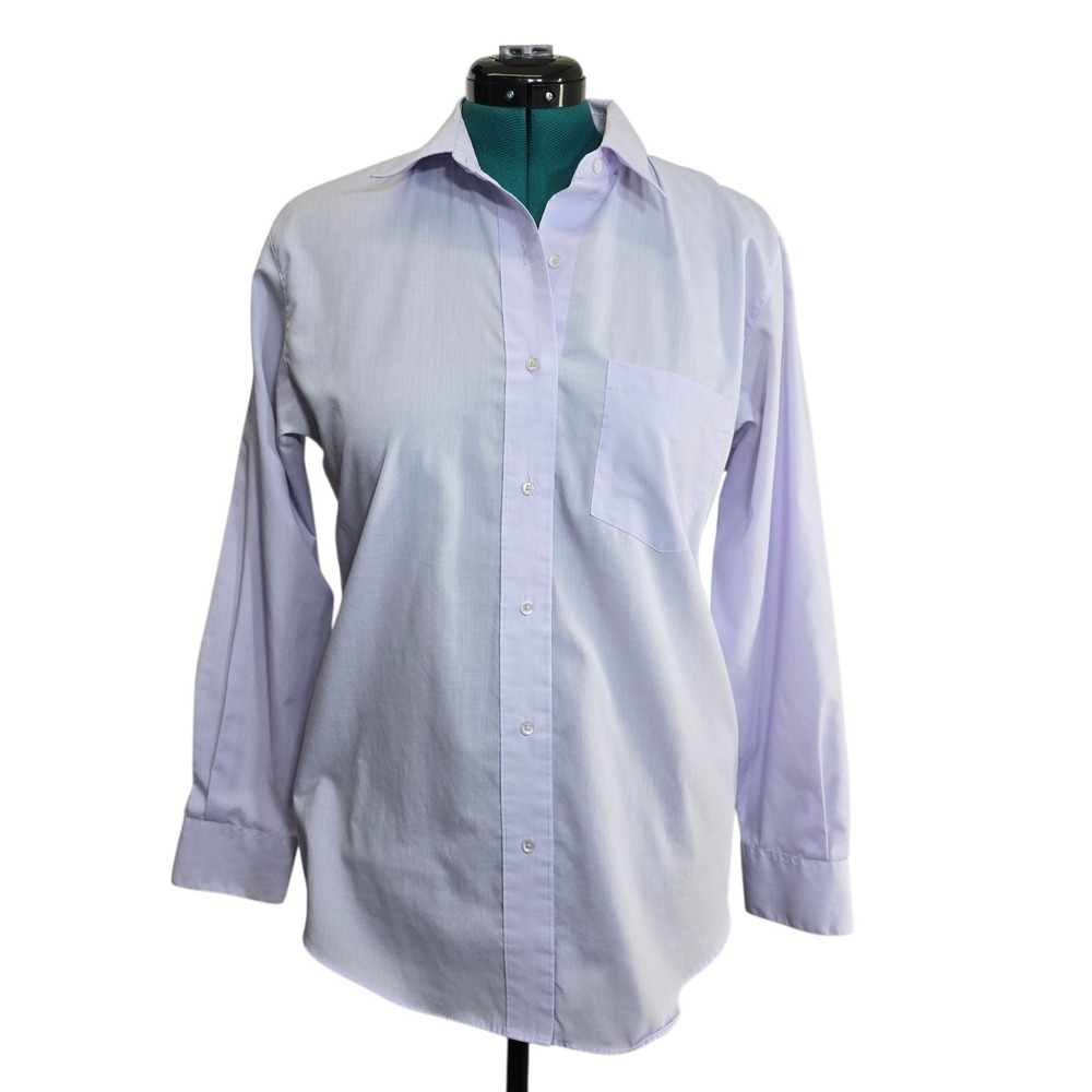Foxcroft Button Up Long Sleeve Wrinkle Free Shirt Size 10 Lavender Purple